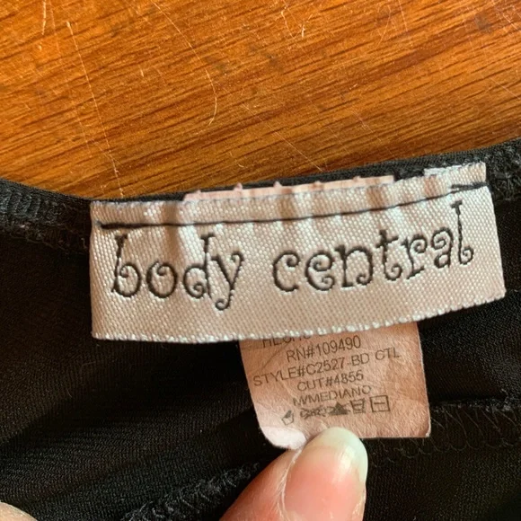 Women’s Body Central Black 90s Spaghetti Strap Flowy w embellished top Dress Med - Picture 6 of 6